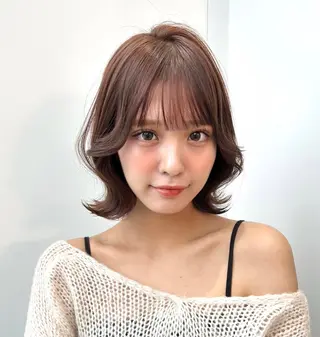 ショート カラー 莉乃/縮毛矯正/髪質 改善/艶カラーのヘアスタイル