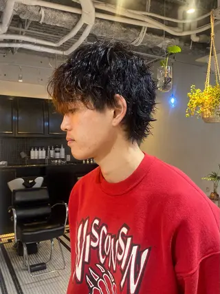 ショート パーマ メンズ レイヤーボブ/ 艶カラー/サナ🌼のヘアスタイル