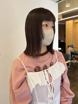 ミディアム カラー 西山 紗耶香🪽 透明感カラー/ボブのヘアスタイル