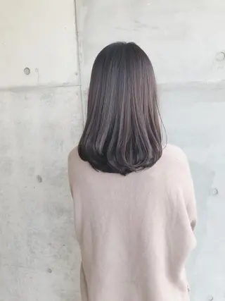 セミロング カラー 吉田 明弘のヘアスタイル