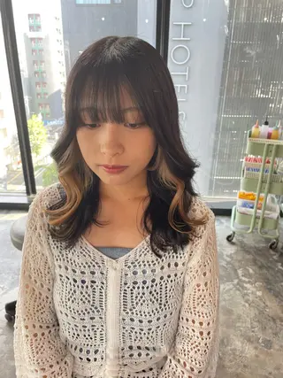 カラー La fith hair ray 札幌店所属・顔まわり/W カラー/リョウのヘアスタイル