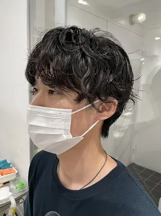 ショート カラー パーマ ヘアアレンジ メンズ ハイトーン/レイヤー 🌸さくらのヘアスタイル