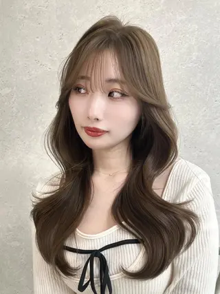 ロング カラー 🤎大人かわいい🤎 韓国レイヤー🤎力丸のヘアスタイル