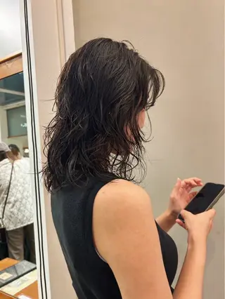 ミディアム パーマ 似合わせカット 🌿しゃらのヘアスタイル