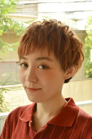 ショート カラー パーマ 小顔ショート✁ ⁂Yukari⁂のヘアスタイル