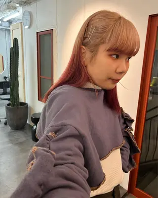 セミロング カラー ヘアアレンジ メンズ キッズ デザインカラー 原宿/キシタのヘアスタイル