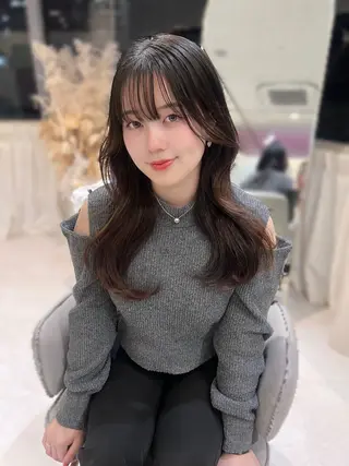 セミロング カラー ヘアアレンジ MIRA梅田店所属・梅田美容室MIRA/ 韓国ヘア🤍カンナのヘアスタイル