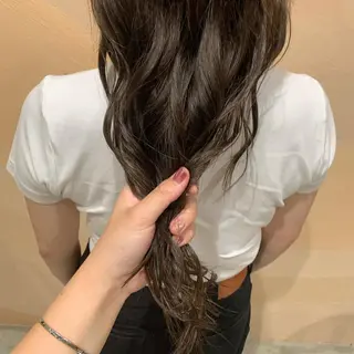 ロング カラー ヘアアレンジ 箭内葉月/メンズ👔 ワンカールパーマのヘアスタイル