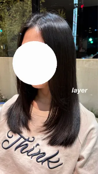 ロング 岡本 梨沙のヘアスタイル