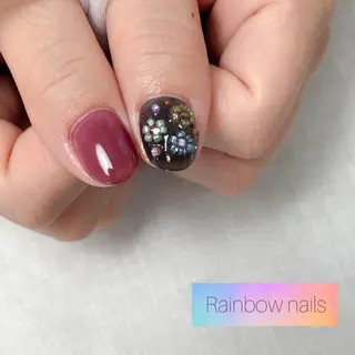 ネイル Rainbow nailsくろちゃんのネイルデザイン