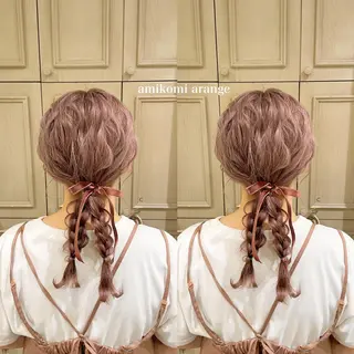 ミディアム ヘアアレンジ エクステ/ハイトーン 🐏☁️miminaのヘアスタイル