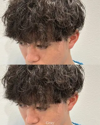 ミディアム パーマ ヘアアレンジ メンズ Mens Salon Gray by NYNY所属・Gray by NYNYのヘアスタイル