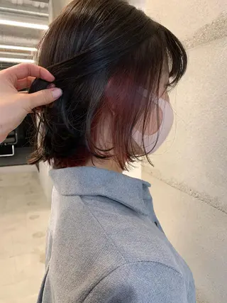 ショート カラー 透明感/オリーブ/ グレージュ/YUKAのヘアスタイル