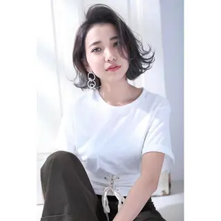 ミディアム due hair 京都駅前店 MILBON オージュア認定サロン【デューヘアー】所属・ハイトーンブリーチ 土坂　由志【京都】のヘアスタイル