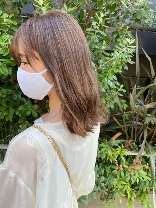 ミディアム カラー ヘアアレンジ 外苑前NO.1艶髪 透明感カラーのヘアスタイル