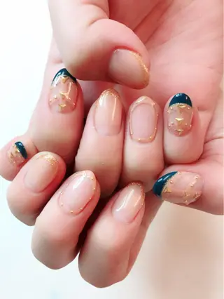 ミディアム カラー パーマ ヘアアレンジ キッズ ネイル マツエク・マツパ Sunny side nailのネイルデザイン