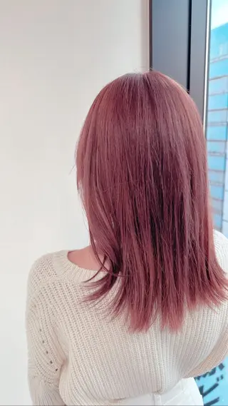 ミディアム カラー 巻けるケア縮毛矯正✨ ケアカラー✨山下のヘアスタイル