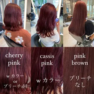 セミロング カラー ブリーチ/髪質改善/ ハイトーン/暖色のヘアスタイル