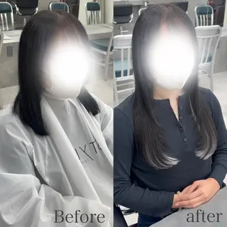 ロング カラー 羽エクステ/シール エクステ/横浜駅5分のヘアスタイル