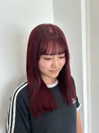 セミロング カラー 愛結 暖色カラー🎀🩰のヘアスタイル