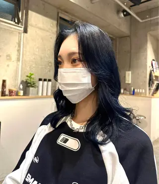 セミロング カラー 韓国レイヤー・ボブ/ 暖色⭐️優香⭐️のヘアスタイル