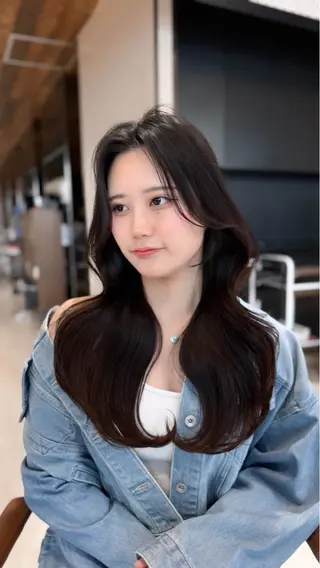 ロング レイヤー/顔周り カット/松岡 祥利のヘアスタイル