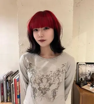 セミロング カラー ヘアアレンジ drop /Hiroto✩.*のヘアスタイル