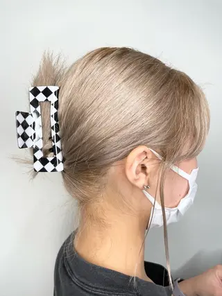 ミディアム カラー 韓国ナチュラル・ ベージュ/落合夏希のヘアスタイル