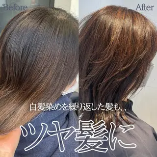 セミロング カラー DX SHARE SALON所属・matka白髪ぼかし 大人ヘア/KEIKOのヘアスタイル