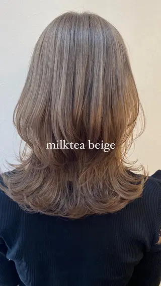 ミディアム カラー ✴︎ヒラガカナ✴︎ ECLAT HAIRのヘアスタイル