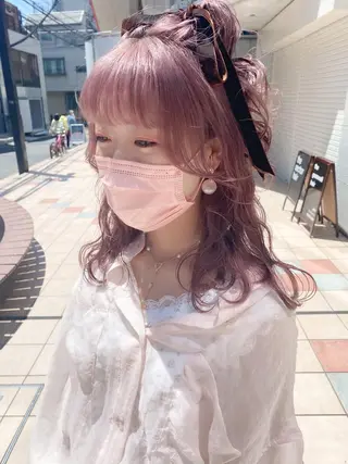 セミロング カラー ヘアアレンジ 💗💗韓国レイヤー yu-ki💗💗のヘアスタイル