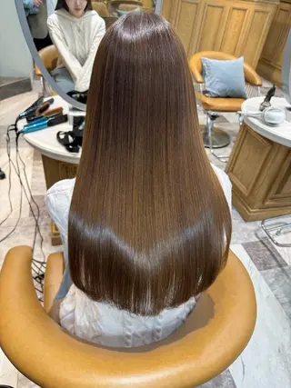 セミロング カラー 木屋元一/透明感 /前髪/韓国ヘアのヘアスタイル