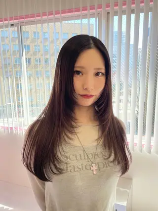 ロング ハイトーン/レイヤー カット/harukaのヘアスタイル