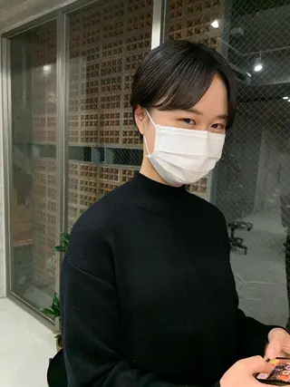 ショート カラー ボブパーマコテ巻き風 パーマNo1深江秀平のヘアスタイル