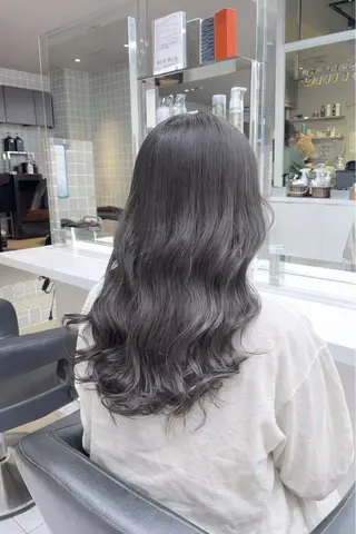 ロング カラー パーマ ヘアアレンジ メンズ キッズ 🦋韓国レイヤー/ 透明感グレージュ🦋のヘアスタイル