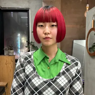 ショート カラー カット　パーマ ／シオンのヘアスタイル