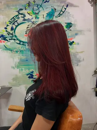 セミロング カラー happy  man 🌸血色カラー🌸のヘアスタイル