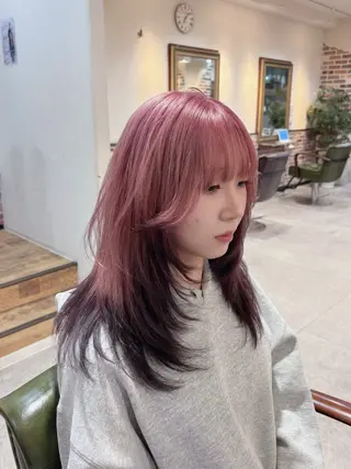 ロング カラー 越冨 晃平のヘアスタイル