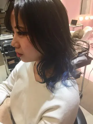 ミディアム 所渉/韓国レイヤー /ウルフカットのヘアスタイル