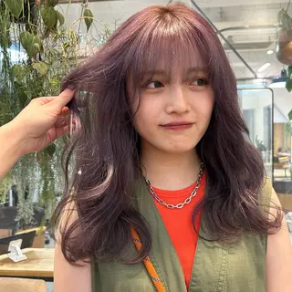 セミロング カラー じゅわっと暖色カラー 🍊Moemiのヘアスタイル