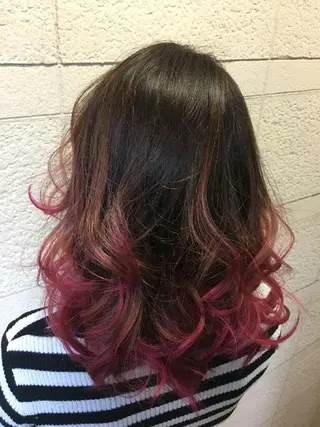 ミディアム 下妻 カラーエクステ難波のヘアスタイル