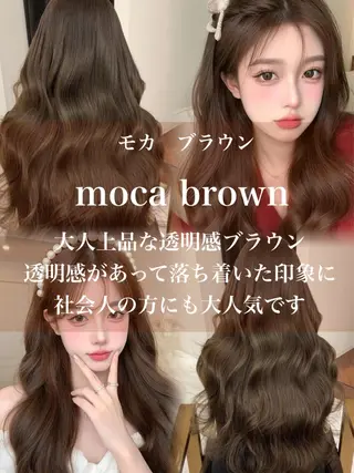 セミロング カラー 木屋元一/透明感 /レイヤー/縮毛矯正のヘアスタイル