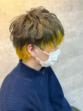 カラー パーマ メンズ ダブルカラー 新宿のヘアスタイル