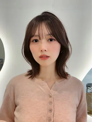 ミディアム カラー unami shibuya所属・ren ボブロブ/ミディアムのヘアスタイル