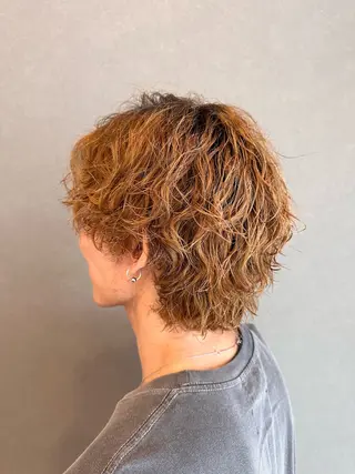 ミディアム パーマ メンズ 筑波 晃太のヘアスタイル