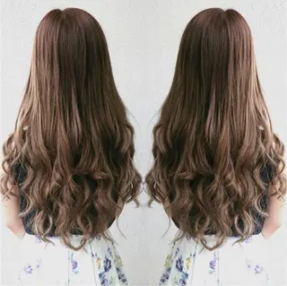 ロング カラー れん/ハイトーン /エクステ/韓国風のヘアスタイル