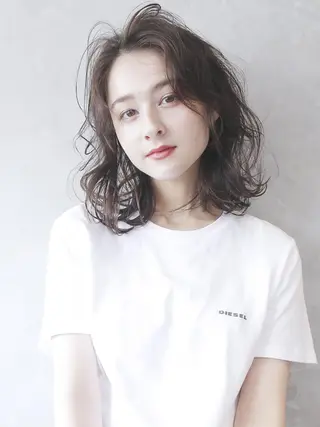 ミディアム カラー パーマ ヘアアレンジ ITbyALBUM 中野店のヘアスタイル