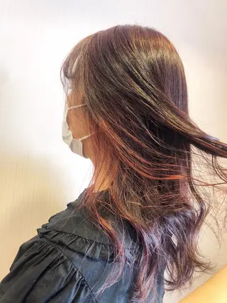 ロング カラー 新井 友菜のヘアスタイル