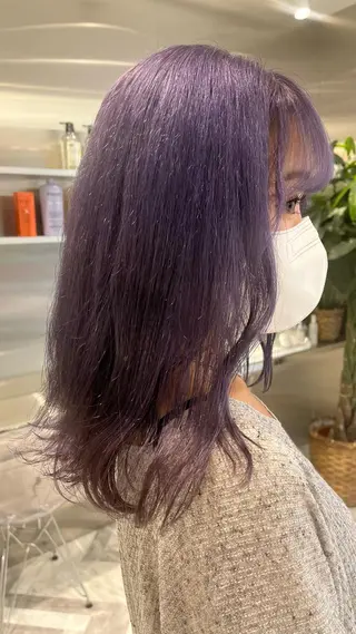 セミロング カラー ネイル mai🤍縮毛酸性ス トレート/アイリストのヘアスタイル