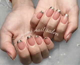 ネイル shineジェル& チップ長さだしのネイルデザイン